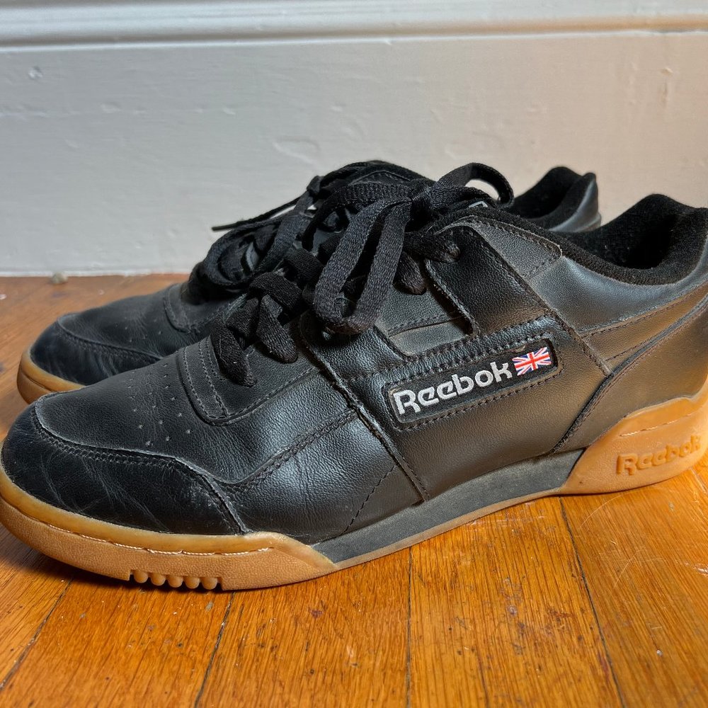 Reebok Classic Workout Plus Shoes, Black, M 8.5 / W 10